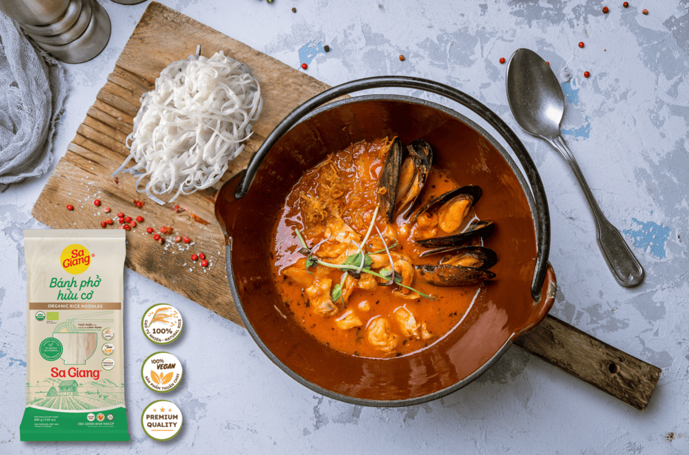 Bouillabaisse with Sa Giang Organic Rice Noodles.